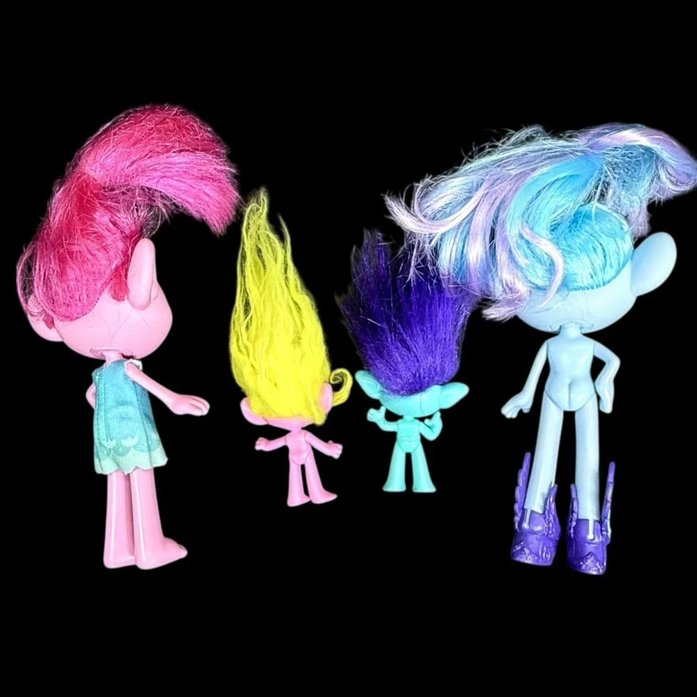 Dreamworks Trolls Dolls and Mini Figures Assorted‎ Toys Trolls Movie Lot of 4